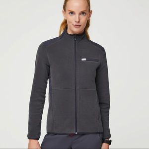 NEW Figs On-Shift™ Fleece Jacket dark heathered charcoal